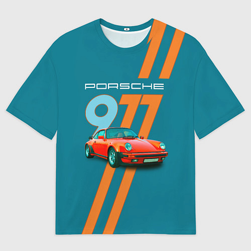 Мужская футболка оверсайз Porsche 911 немецкий спорткар / 3D-принт – фото 1