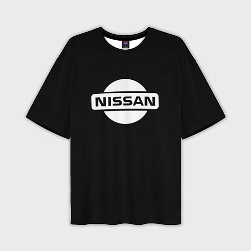 Мужская футболка оверсайз Nissan logo white / 3D-принт – фото 1