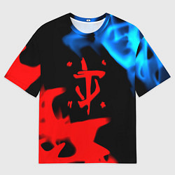 Мужская футболка оверсайз Doom logo битва огней