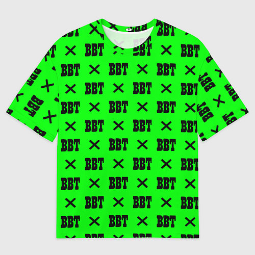 Мужская футболка оверсайз BBT logo green steel / 3D-принт – фото 1