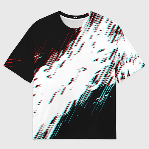 Мужская футболка оверсайз Glitch effect / 3D-принт – фото 1