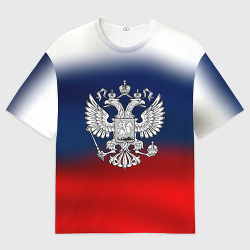 Мужская футболка оверсайз Россия герб краски / 3D-принт – фото 1
