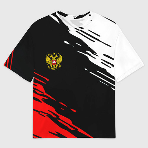 Мужская футболка оверсайз Герб РФ краски текстура абстрактные / 3D-принт – фото 1