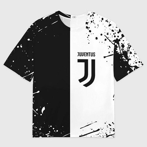 Мужская футболка оверсайз Juventus краски текстура спорт / 3D-принт – фото 1