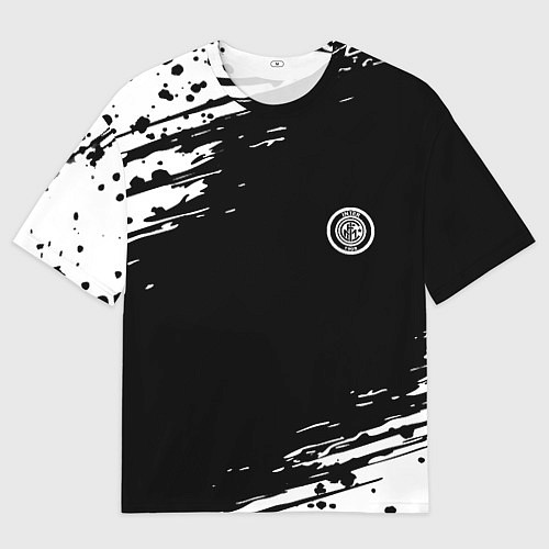 Мужская футболка оверсайз Inter абстрактные краски текстура / 3D-принт – фото 1