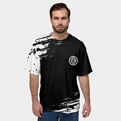 Футболка оверсайз мужская Inter абстрактные краски текстура, цвет: 3D-принт — фото 2