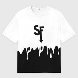 Мужская футболка оверсайз Sally face разводы красок блэк