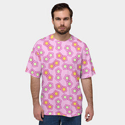 Футболка оверсайз мужская Мозаика на розовом, цвет: 3D-принт — фото 2