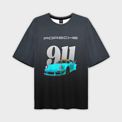 Мужская футболка оверсайз Porsche 911 спортивный автомобиль