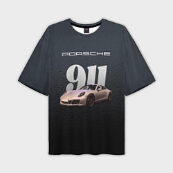 Футболка оверсайз мужская Спортивный автомобиль Porsche 911, цвет: 3D-принт