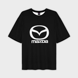 Мужская футболка оверсайз Mazda logo white