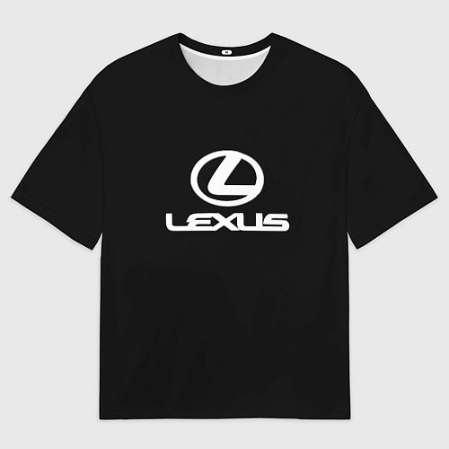 Мужская футболка оверсайз Lexus white logo / 3D-принт – фото 1
