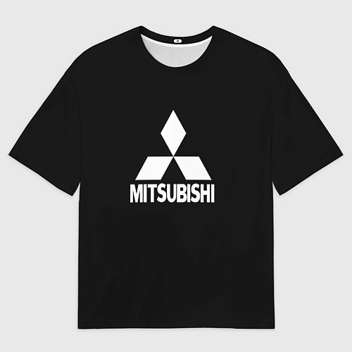 Мужская футболка оверсайз Mitsubishi logo white / 3D-принт – фото 1