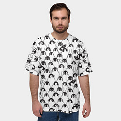 Футболка оверсайз мужская Узор с пингвинами, цвет: 3D-принт — фото 2