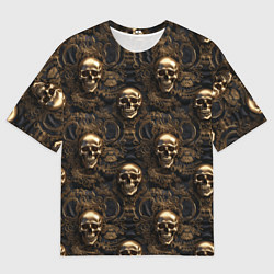 Мужская футболка оверсайз Черепа и узоры лакшери