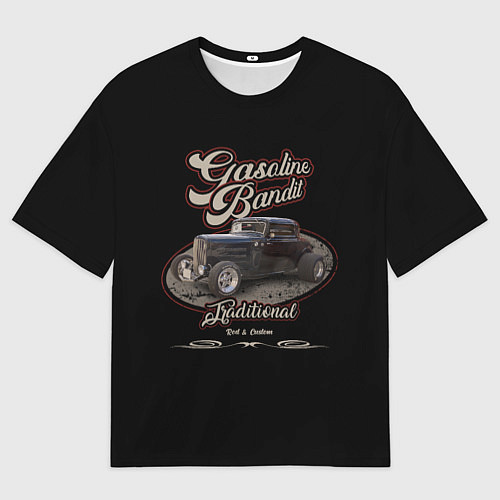 Мужская футболка оверсайз Хотрод Gasoline bandit / 3D-принт – фото 1