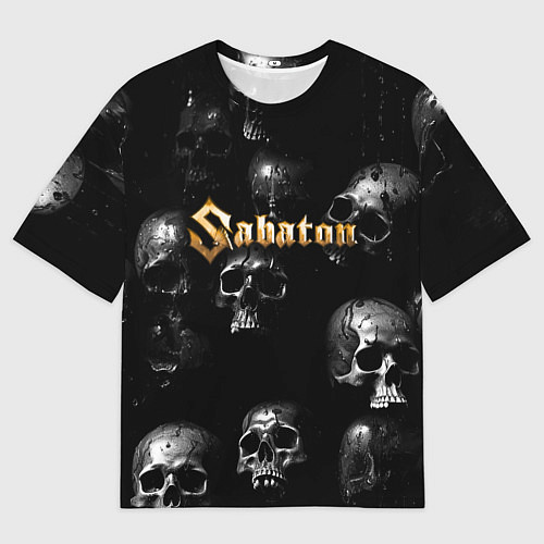 Мужская футболка оверсайз Sabaton - logo rock group / 3D-принт – фото 1