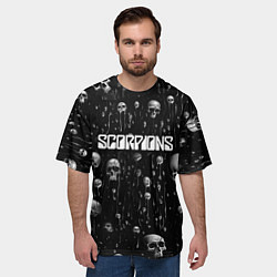 Футболка оверсайз мужская Scorpions rock group, цвет: 3D-принт — фото 2