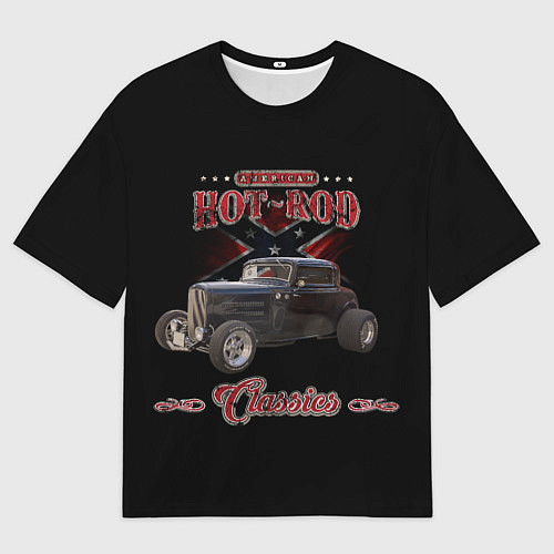 Мужская футболка оверсайз Классический хот-род / 3D-принт – фото 1