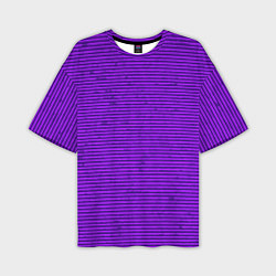 Футболка оверсайз мужская Сочный фиолетовый в полоску, цвет: 3D-принт