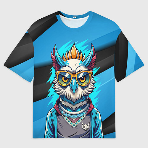 Мужская футболка оверсайз Стильная сова в одежде / 3D-принт – фото 1