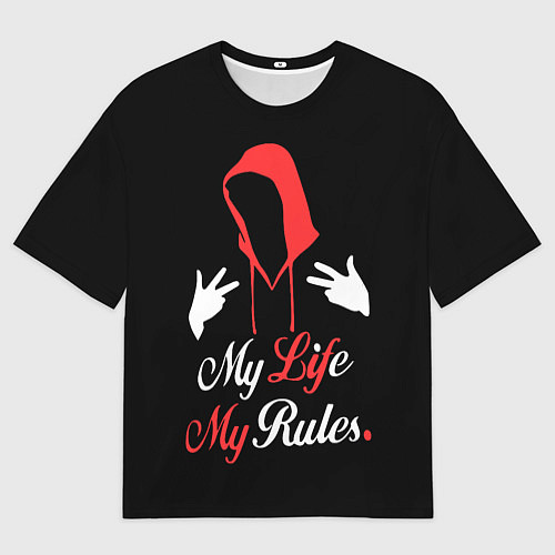 Мужская футболка оверсайз My life - my rules / 3D-принт – фото 1