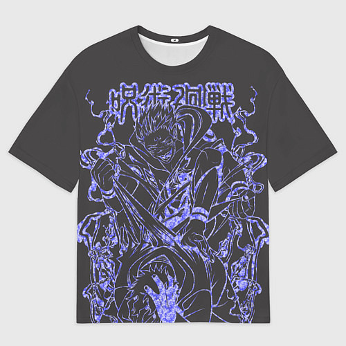 Мужская футболка оверсайз Магическая битва Сукуна молнии / 3D-принт – фото 1
