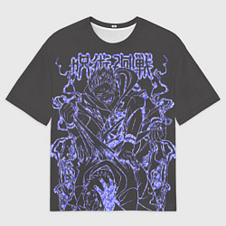Футболка оверсайз мужская Магическая битва Сукуна молнии, цвет: 3D-принт