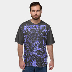 Футболка оверсайз мужская Магическая битва Сукуна молнии, цвет: 3D-принт — фото 2