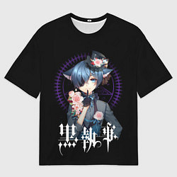 Мужская футболка оверсайз Граф Сиэль Фантомхайв Тёмный дворецкий