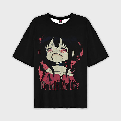 Мужская футболка оверсайз No loli No life / 3D-принт – фото 1