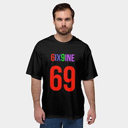 Футболка оверсайз мужская 6ix9ine logo, цвет: 3D-принт — фото 2