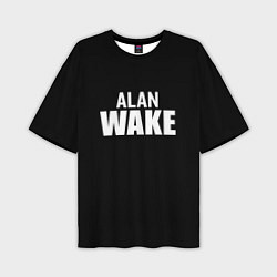 Мужская футболка оверсайз Alan Wake white logo
