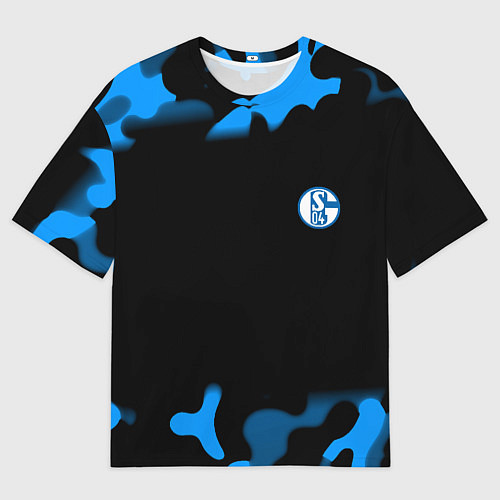 Мужская футболка оверсайз Schalke 04 fc camo / 3D-принт – фото 1