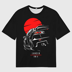 Футболка оверсайз мужская Mitsubishi Lancer Evo 10, цвет: 3D-принт