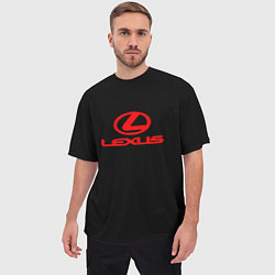 Футболка оверсайз мужская Lexus red logo, цвет: 3D-принт — фото 2