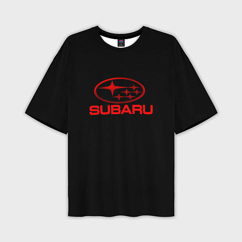 Мужская футболка оверсайз Subaru red logo / 3D-принт – фото 1