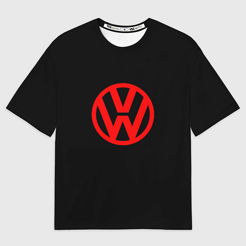 Мужская футболка оверсайз Volkswagen red logo / 3D-принт – фото 1