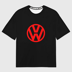 Футболка оверсайз мужская Volkswagen red logo, цвет: 3D-принт
