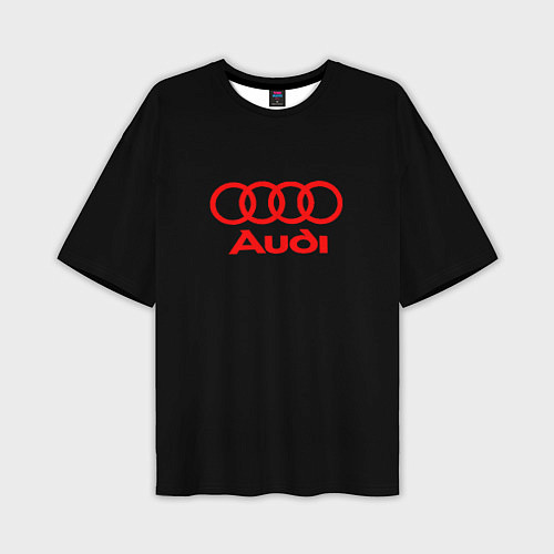 Мужская футболка оверсайз Audi red logo / 3D-принт – фото 1