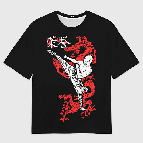 Мужская футболка оверсайз Кунг фу - стиль дракона / 3D-принт – фото 1