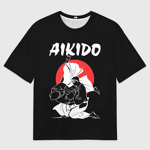 Мужская футболка оверсайз Айкидо - бросок мастера / 3D-принт – фото 1