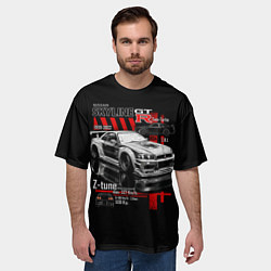 Футболка оверсайз мужская Skyline gtr34, цвет: 3D-принт — фото 2