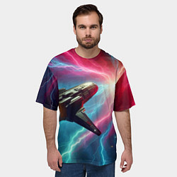 Футболка оверсайз мужская Полёт к далёкой звезде - нейросеть, цвет: 3D-принт — фото 2