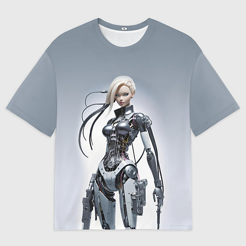 Мужская футболка оверсайз Barbie - cyber warrior / 3D-принт – фото 1