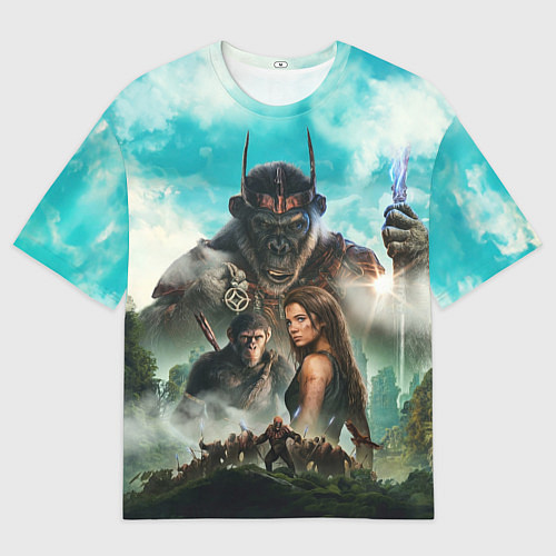 Мужская футболка оверсайз Постер планета обезьян / 3D-принт – фото 1