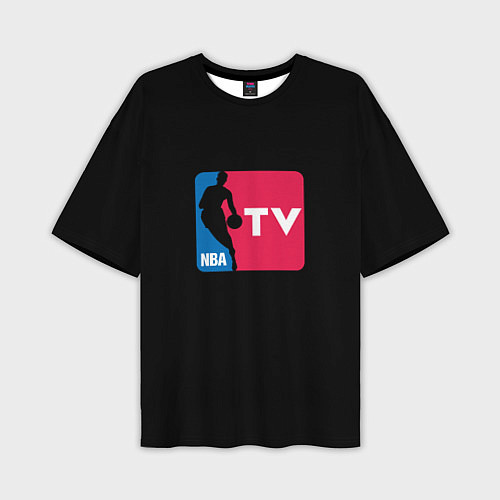 Мужская футболка оверсайз NBA tv logo / 3D-принт – фото 1