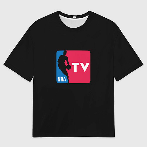 Мужская футболка оверсайз NBA tv logo / 3D-принт – фото 1