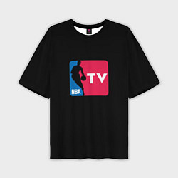 Футболка оверсайз мужская NBA tv logo, цвет: 3D-принт