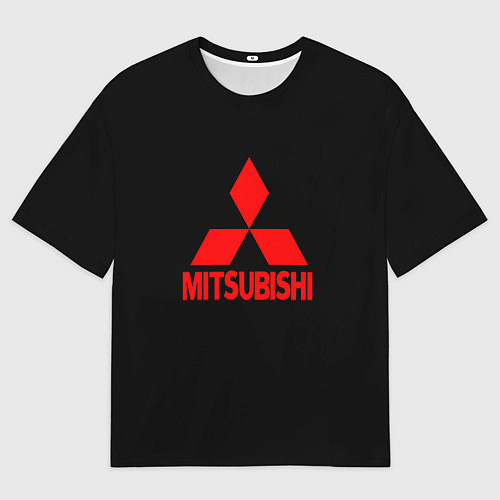 Мужская футболка оверсайз Mitsubishi red logo / 3D-принт – фото 1